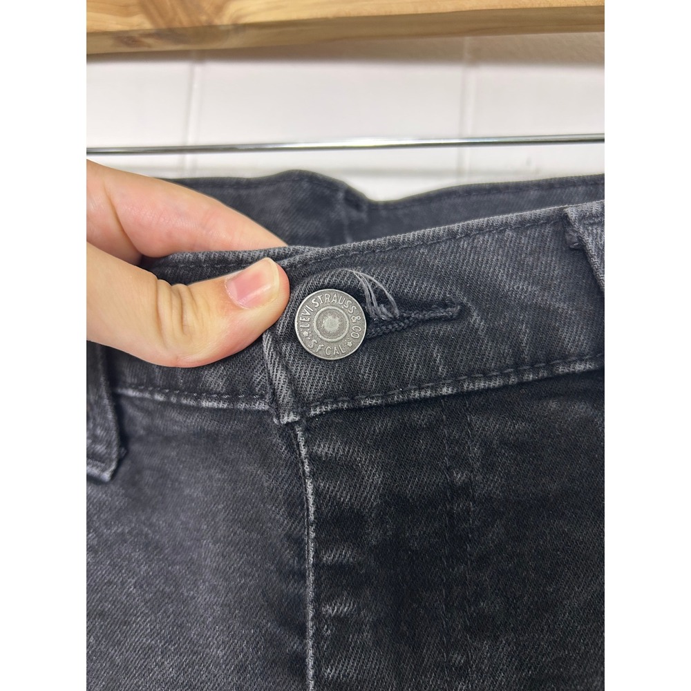 Levi's Premium Jeans Mens 33x32 Black 510 Skinny Fit Denim Grunge Big E - Picture 11 of 12